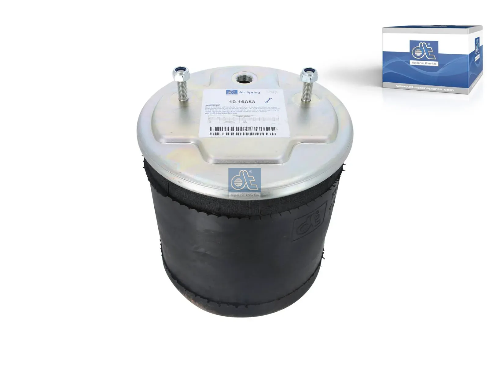 Air spring, with plastic piston