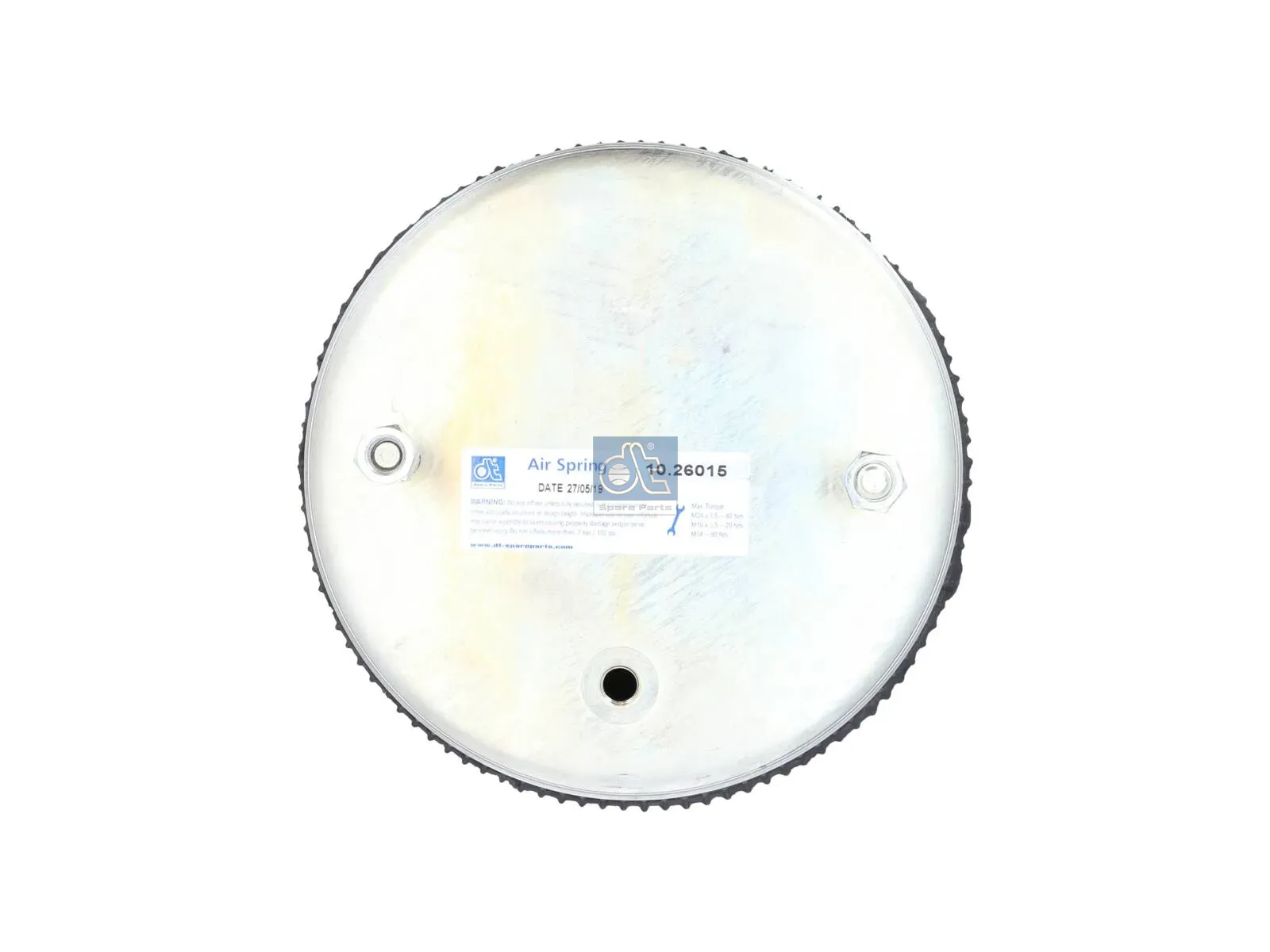 Air spring, with steel piston