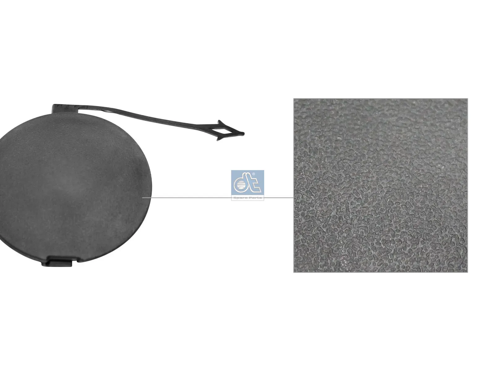 Cover, towing eye, front, black