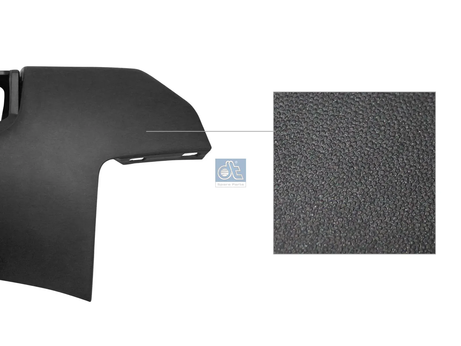 Bumper corner, rear, right, black