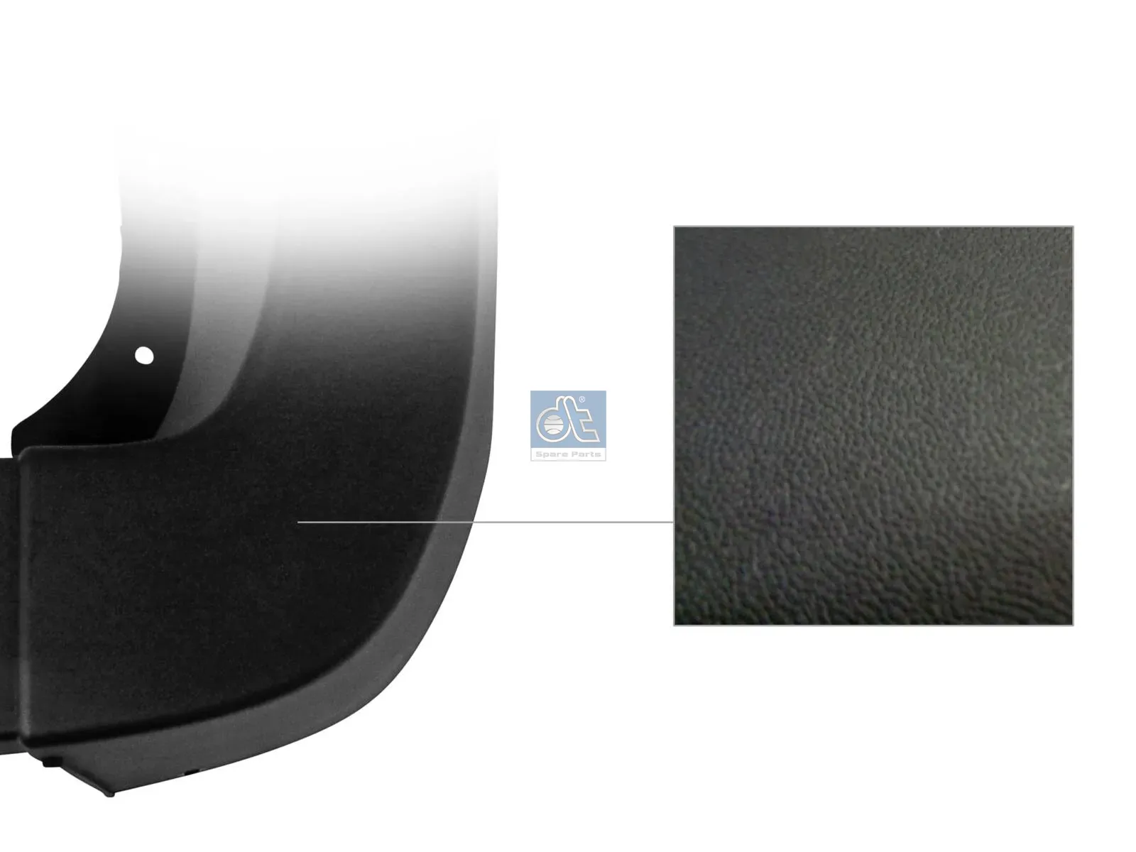 Bumper corner, rear, right, black