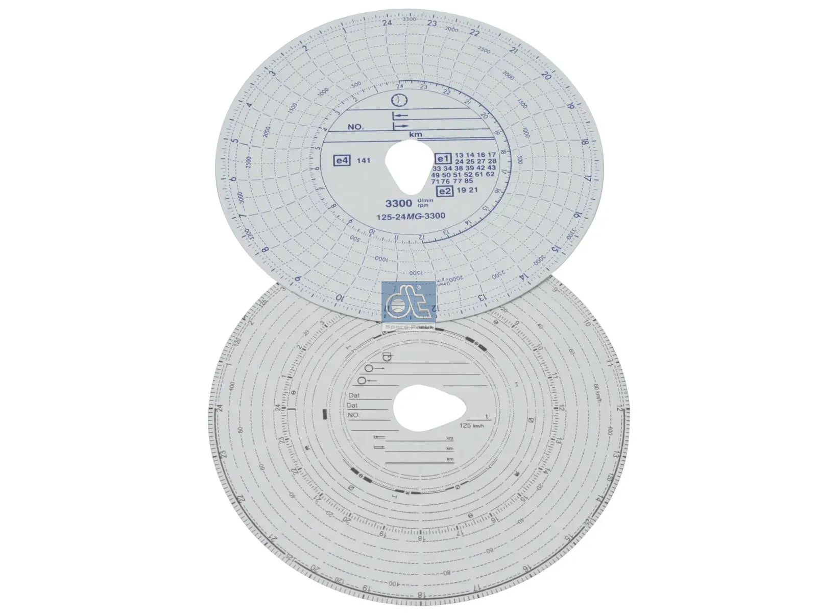 Kit de disques de tachygraphe, 1 journée avec vitesse de rotation