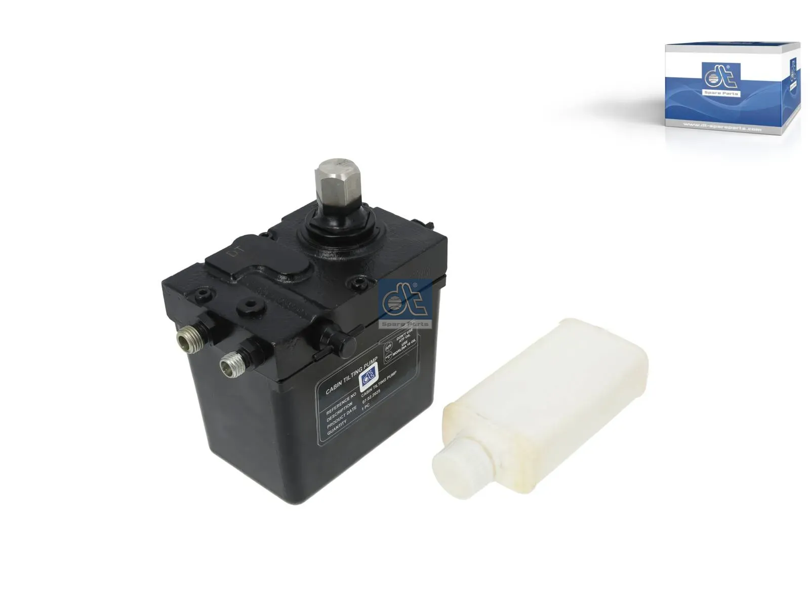 Cabin tilt pump, cabin suspension