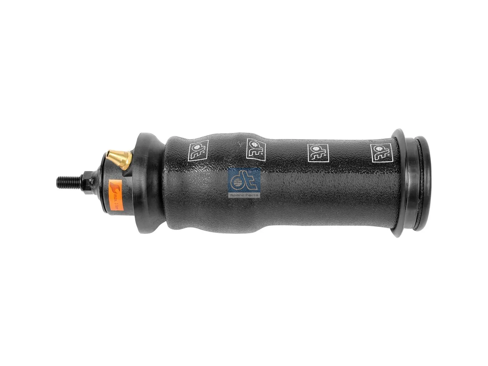 Cabin shock absorber, with air bellow