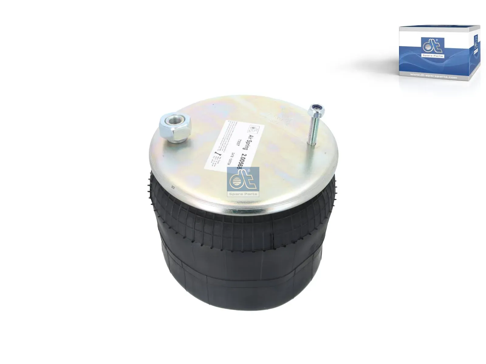 Air spring, with steel piston