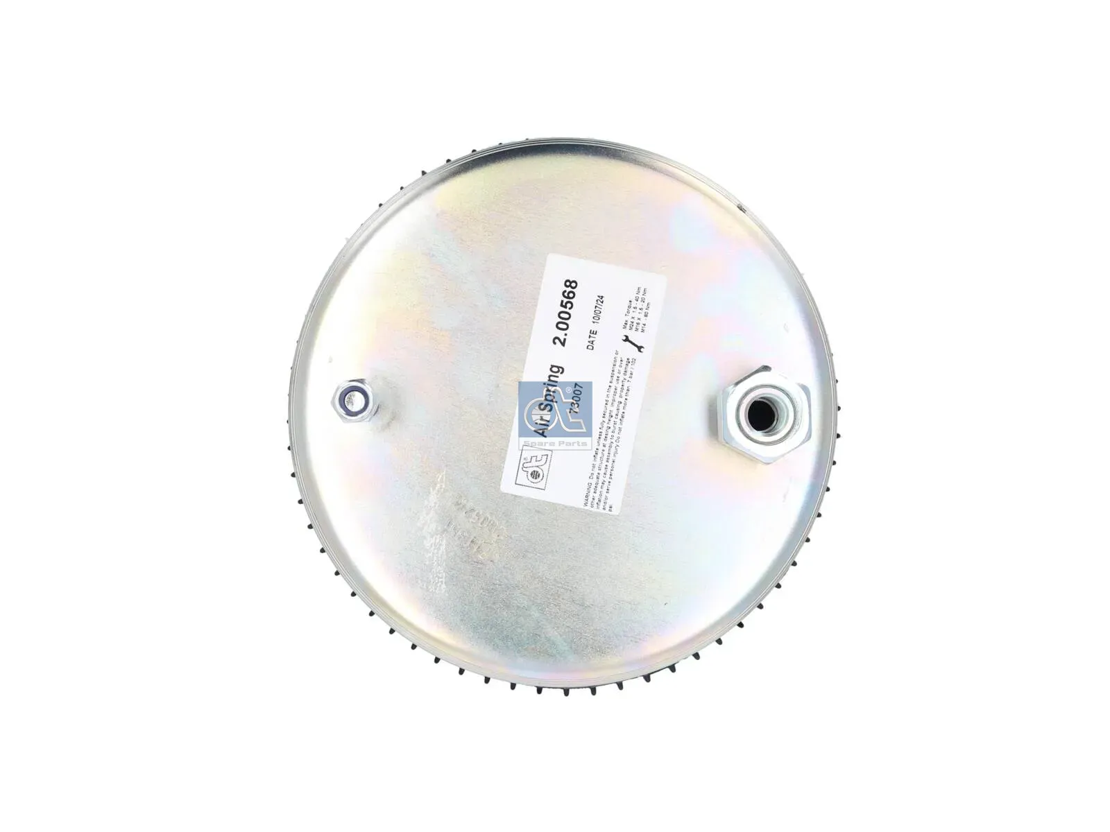Air spring, with steel piston