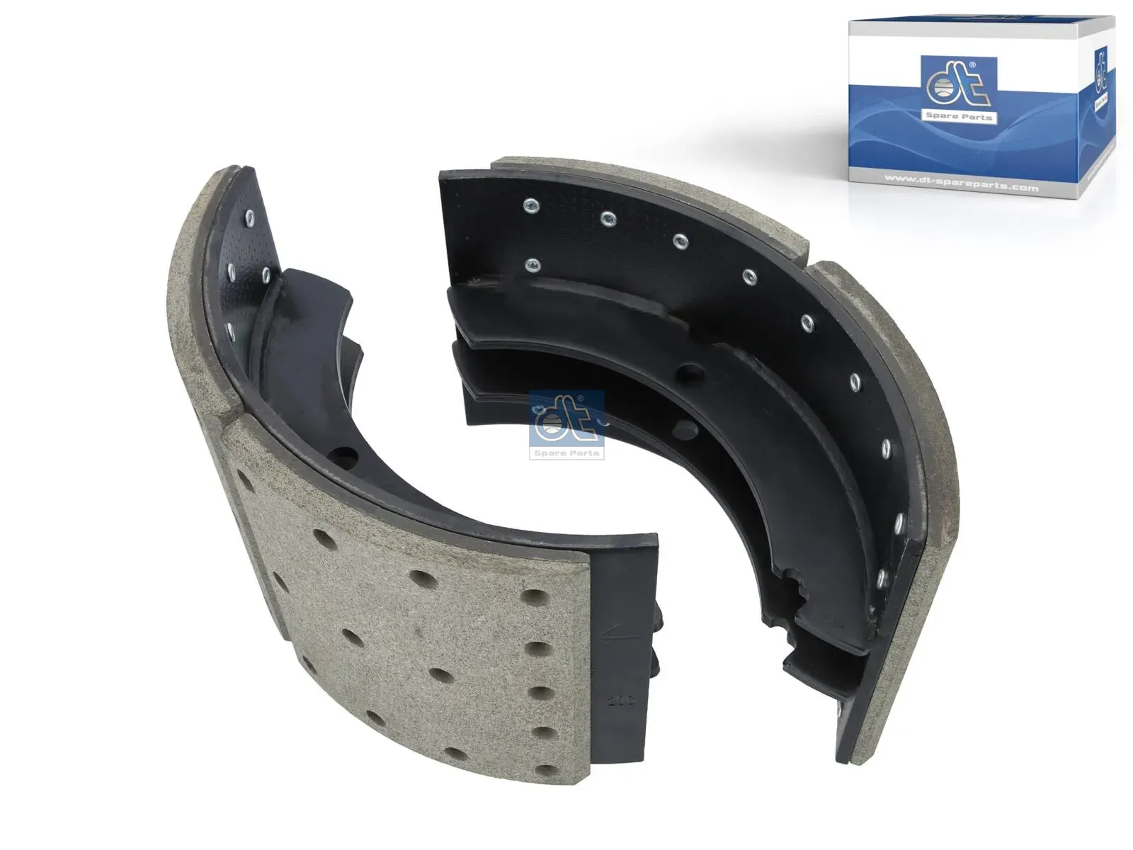 Brake shoe kit, reinforced version, with linings