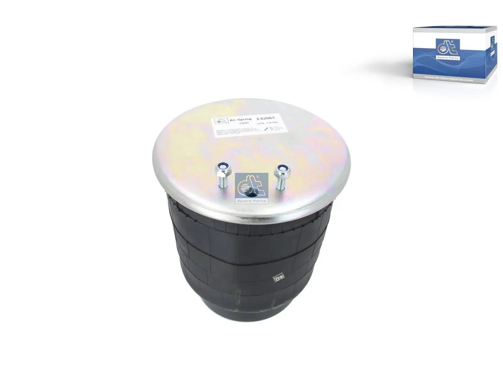 Air spring, with steel piston