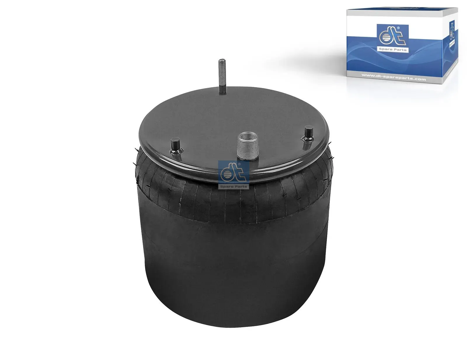 Air spring, with steel piston
