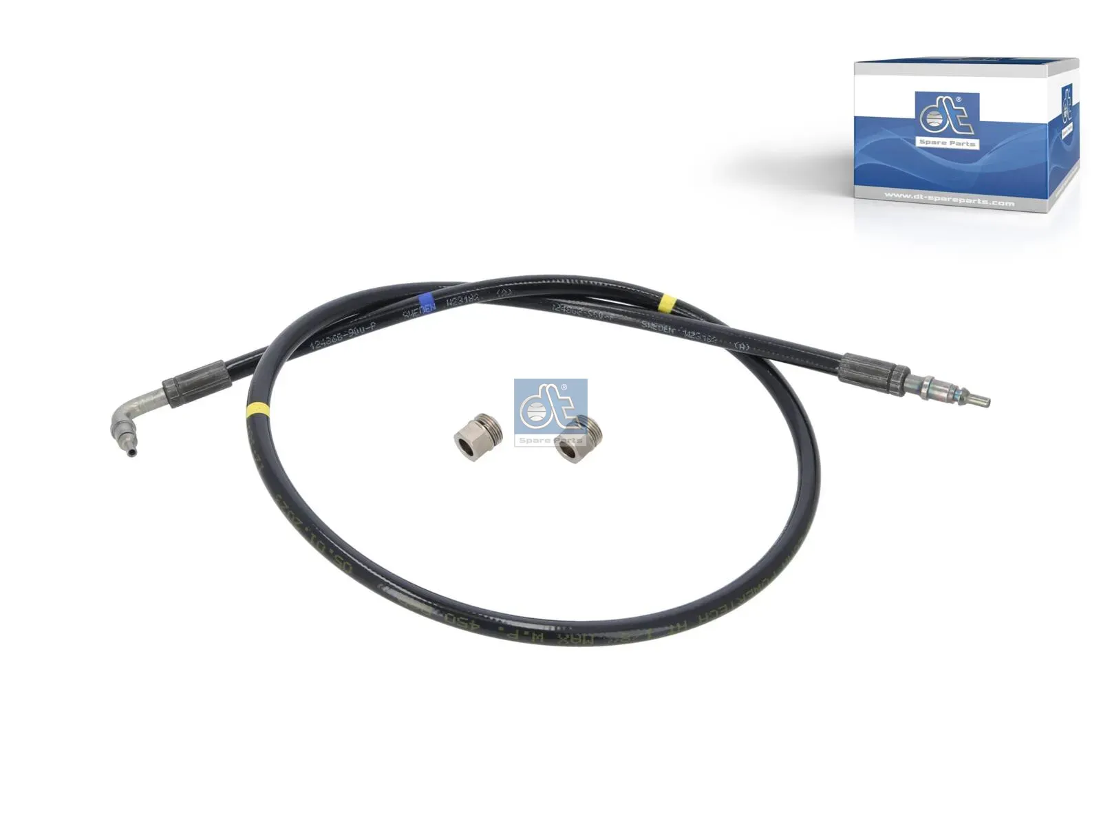 Hose line, cabin tilt
