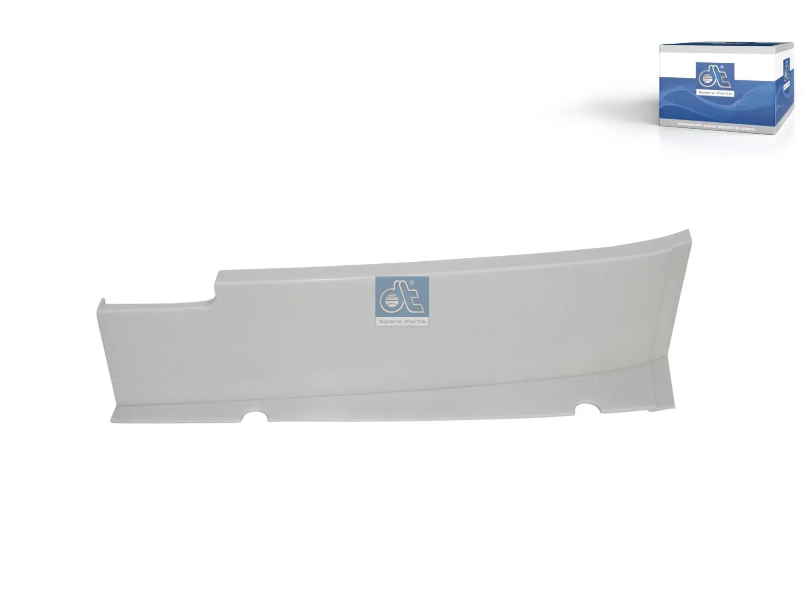 Spacer, left, glossy white painted