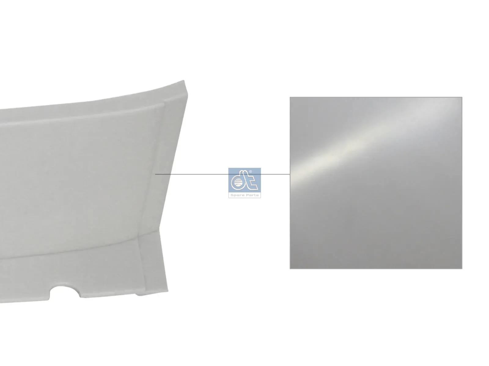 Spacer, left, glossy white painted