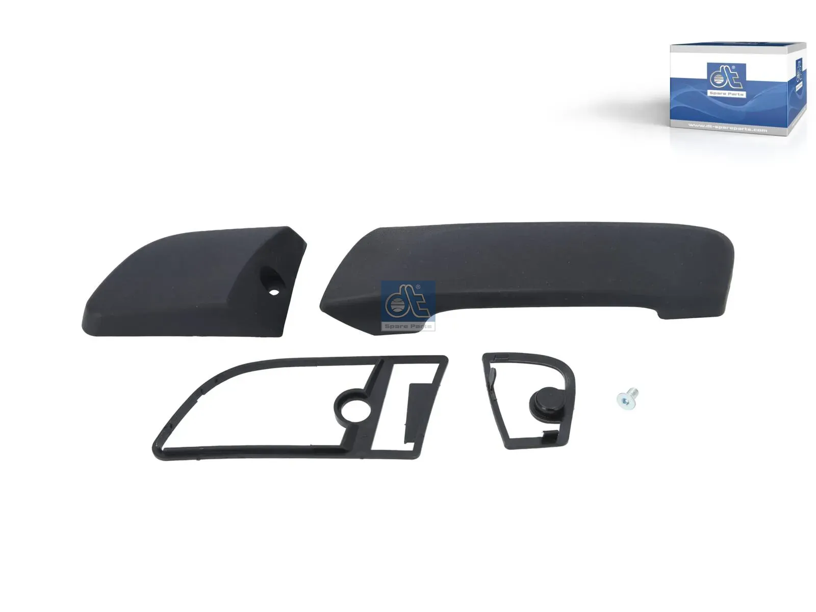 Outside door handle, complete, left, black