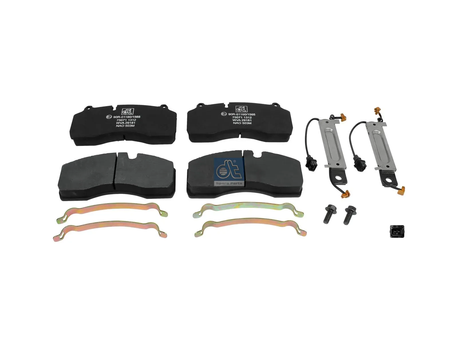 Disc brake pad kit, with wear indicators