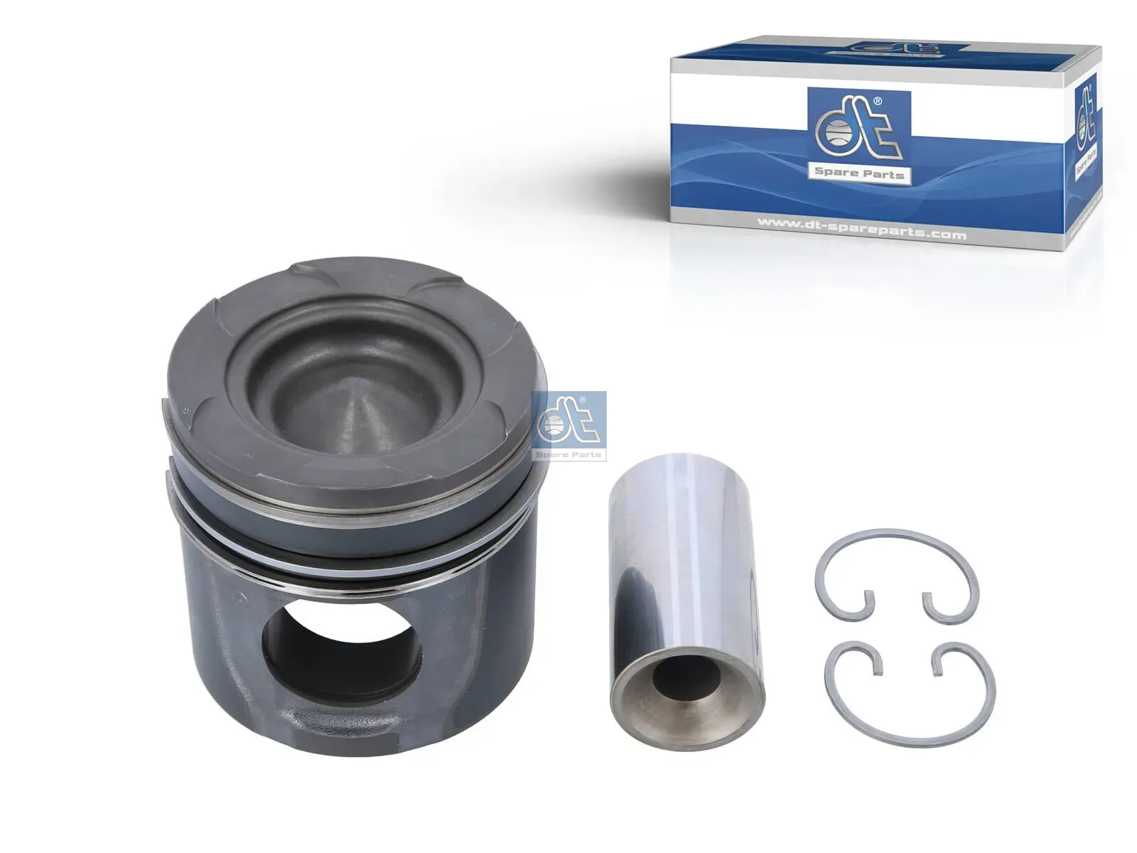 Piston, complete with rings