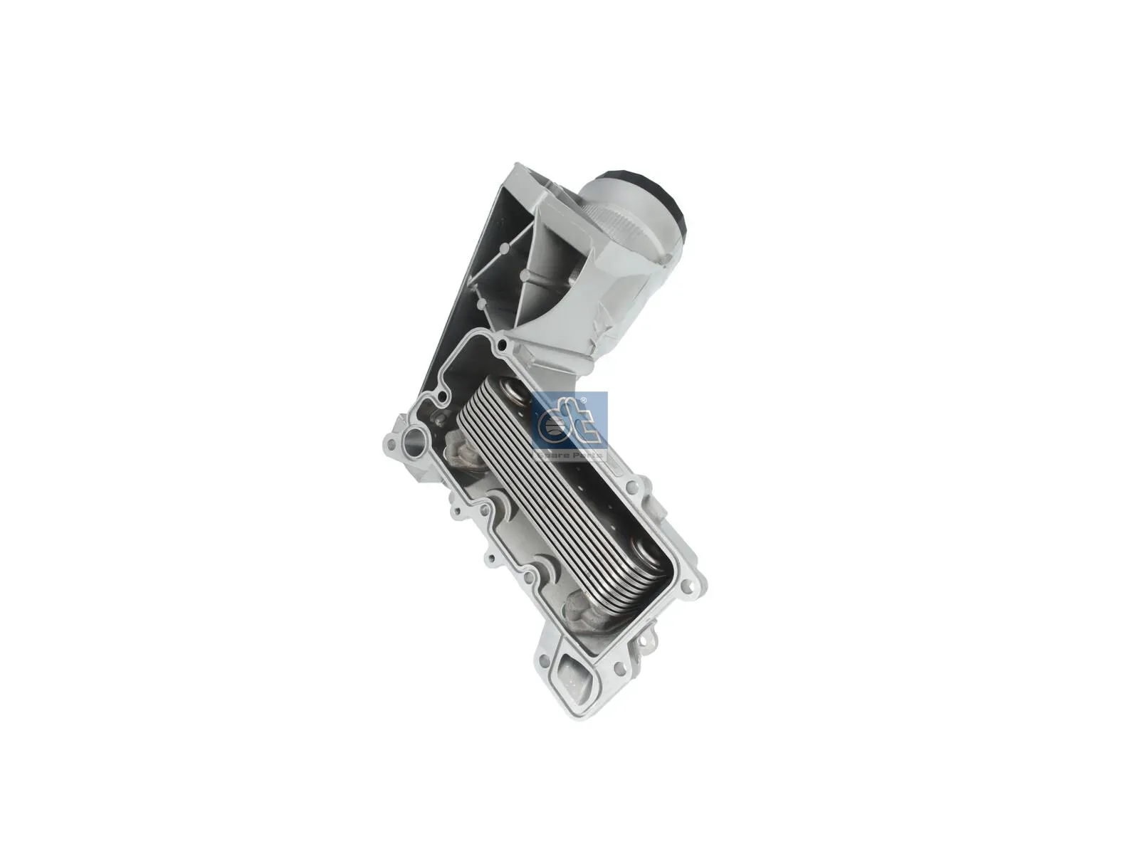 Oil filter housing, complete with oil cooler