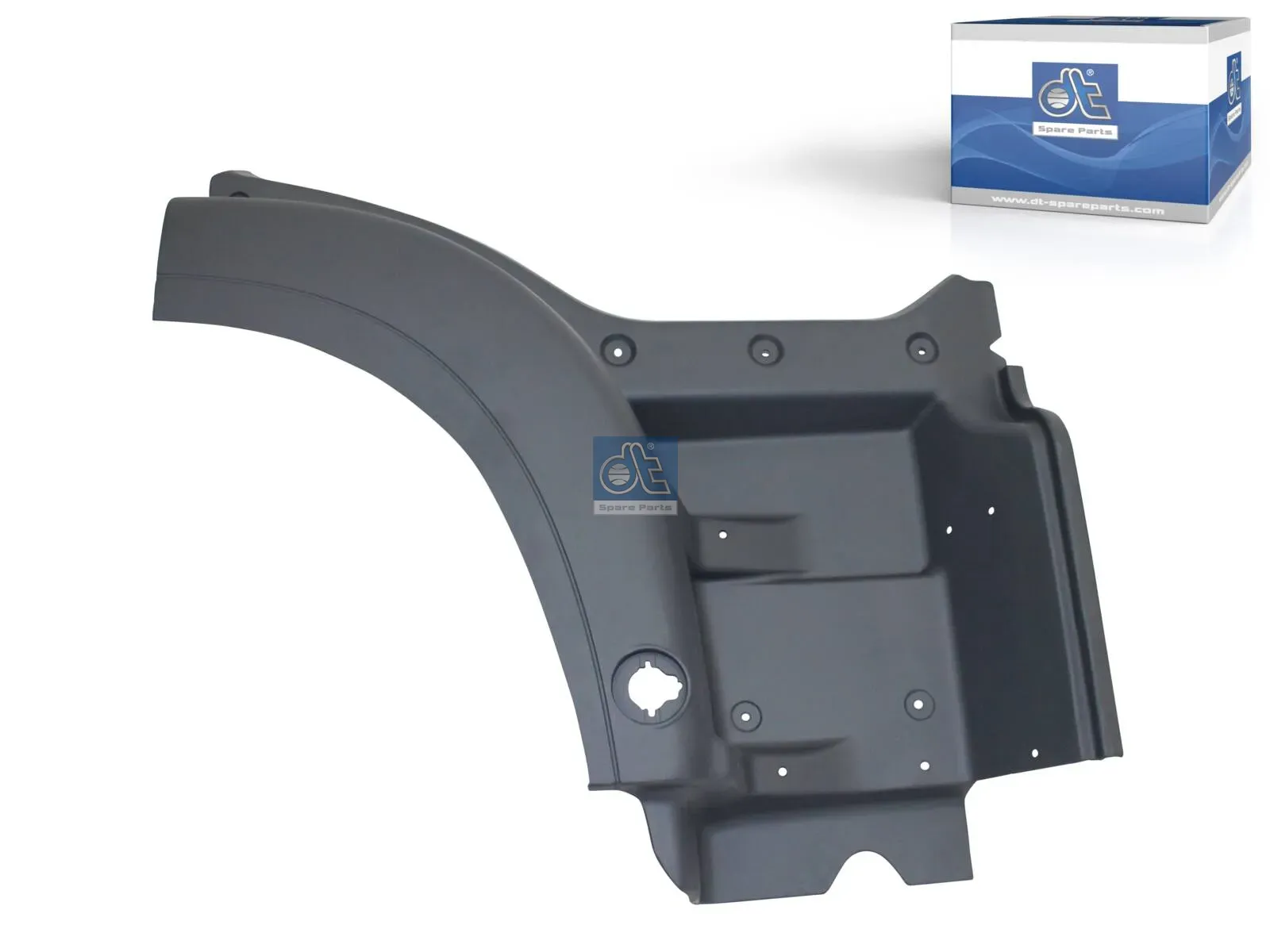 Step well case, right, not primed, black