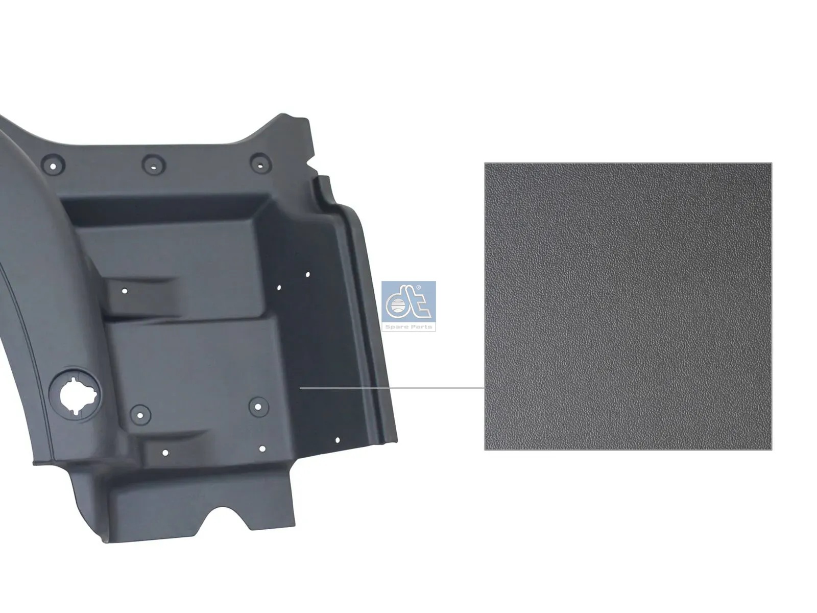 Step well case, right, not primed, black