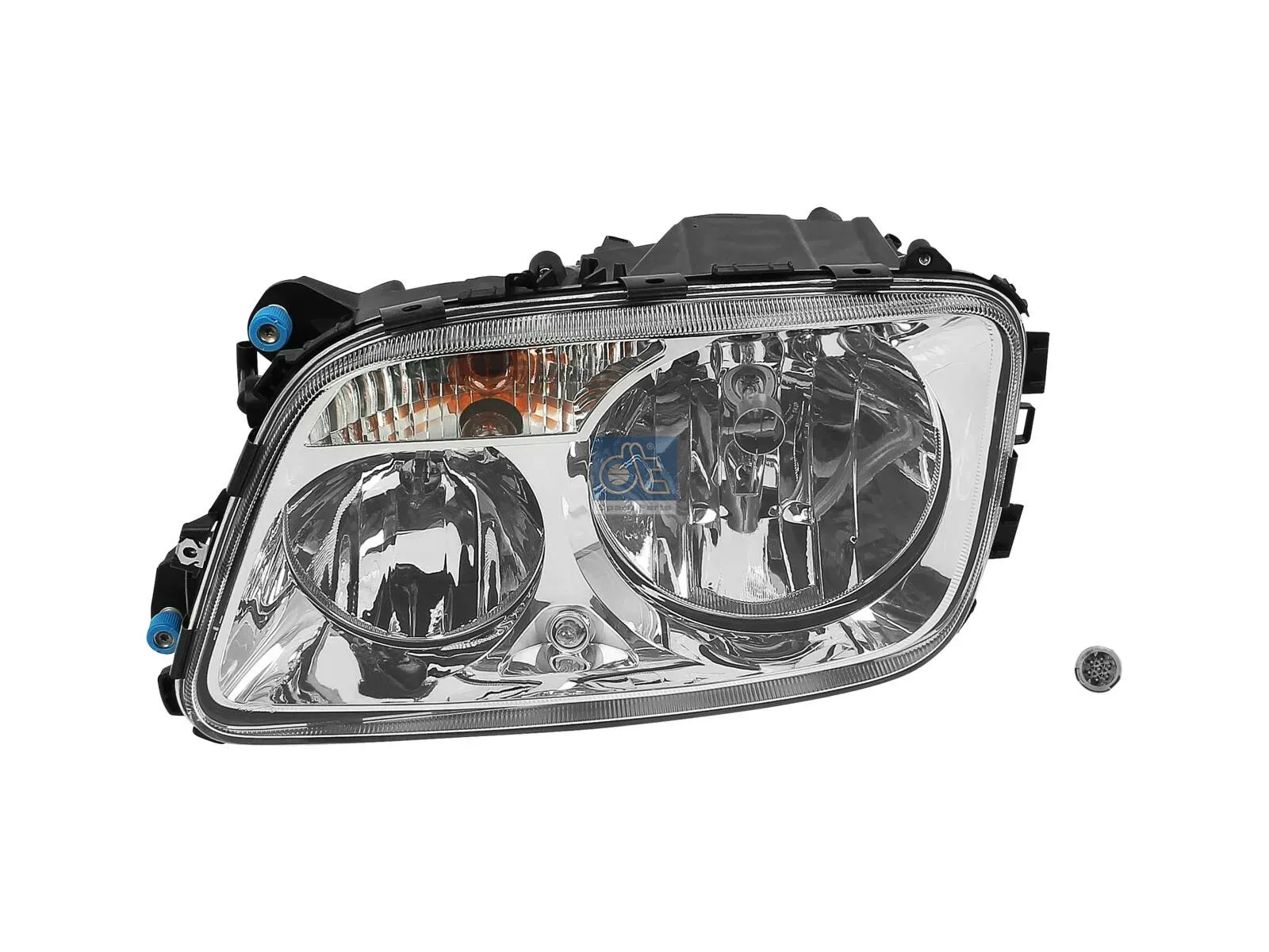 Headlamp, left, with bulbs, with adjusting motor