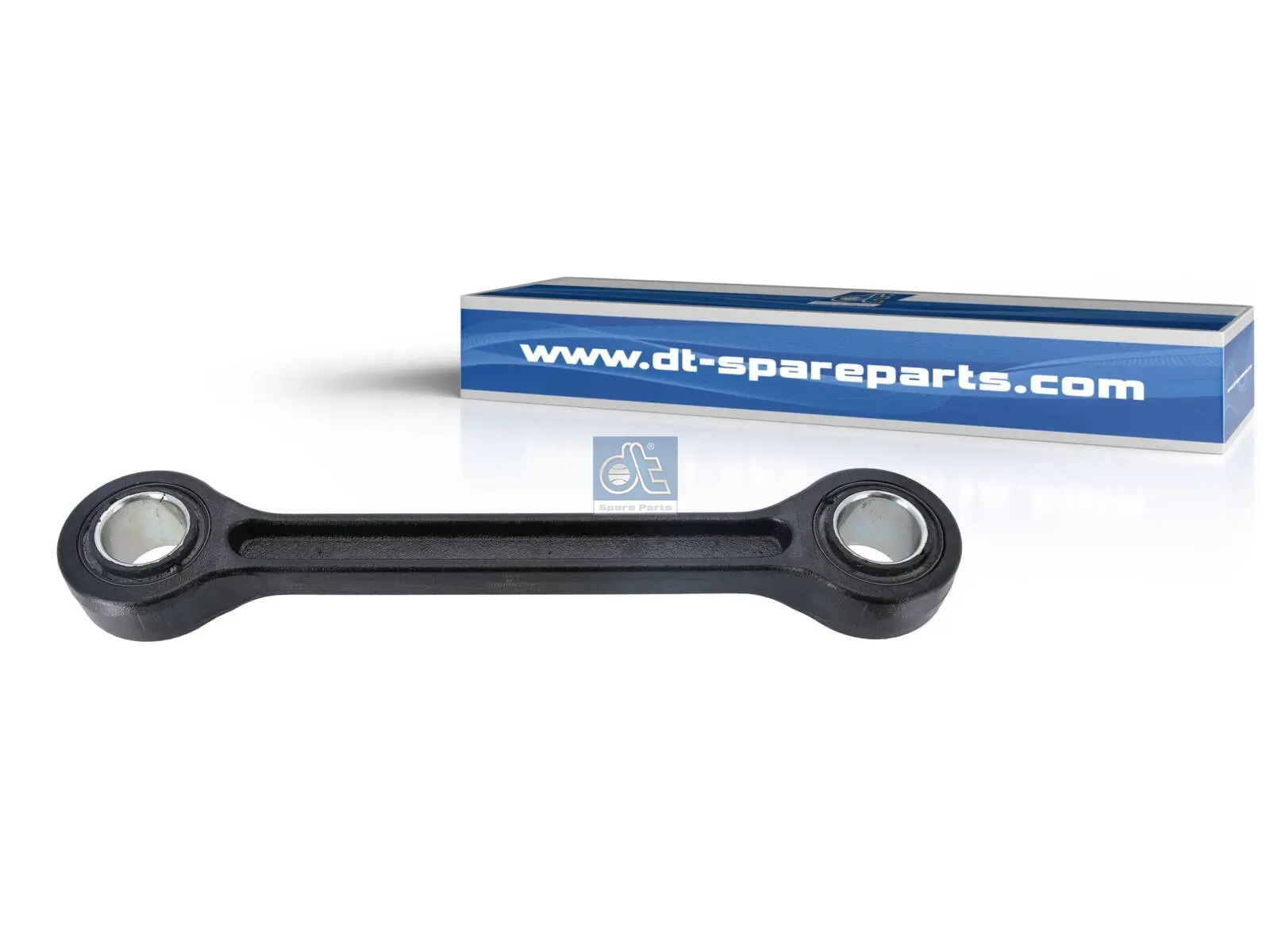 Connecting rod, stabilizer, with bushing