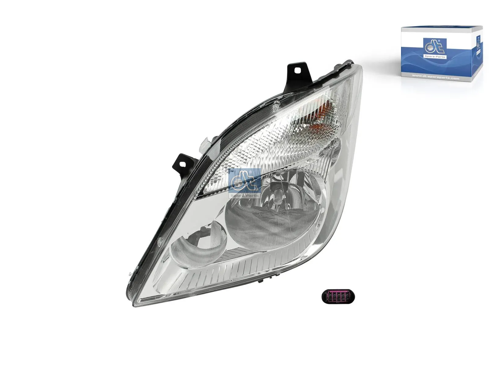 Headlamp, left, without bulbs, with fog lamp