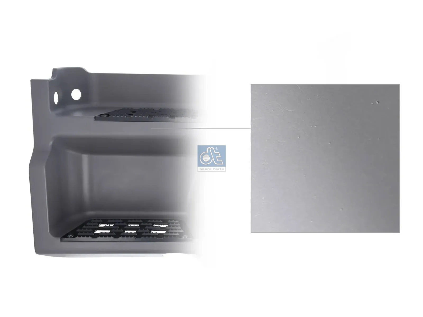 Step well case, upper, left, with step, with cover