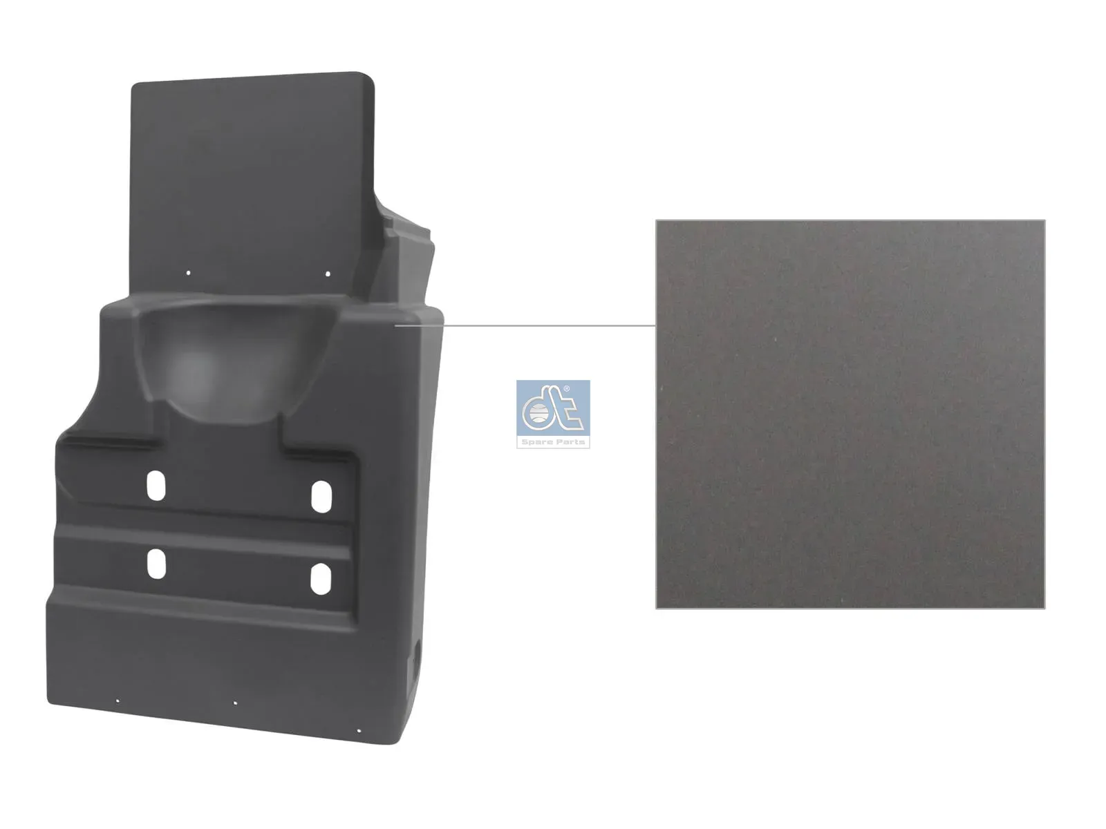 Fender, rear, front part, right