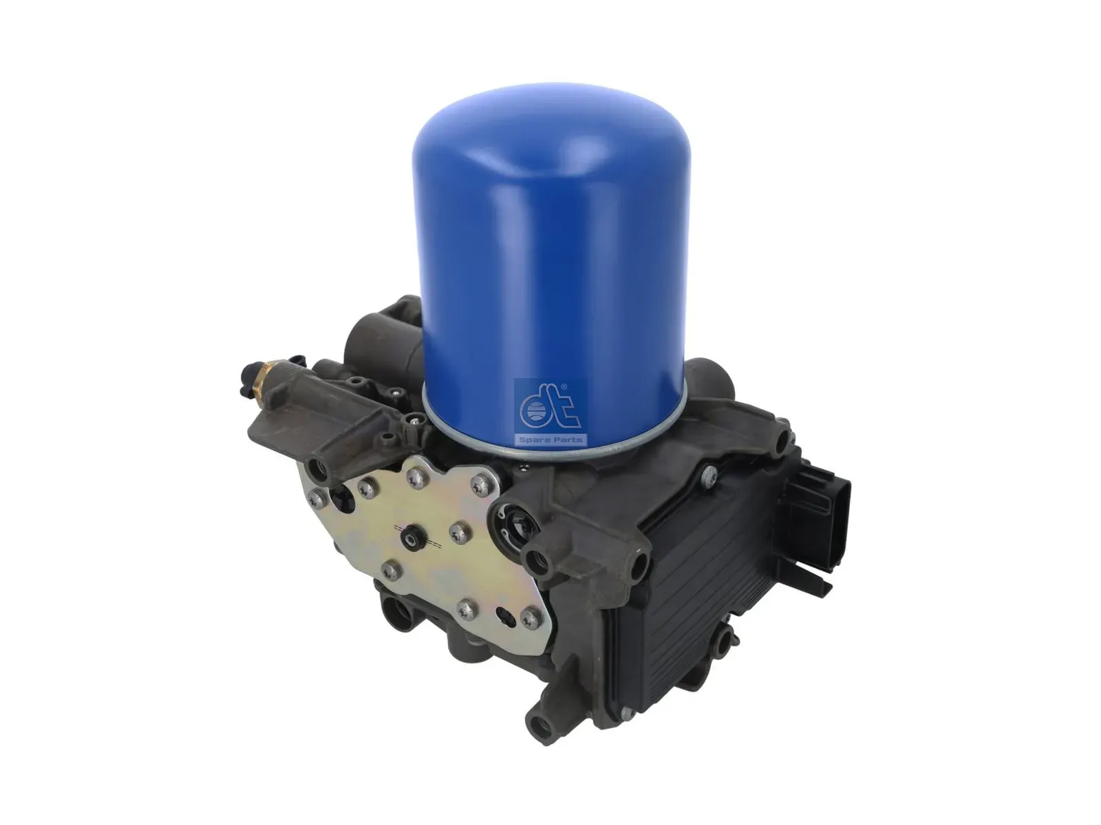 Air dryer, complete with valve