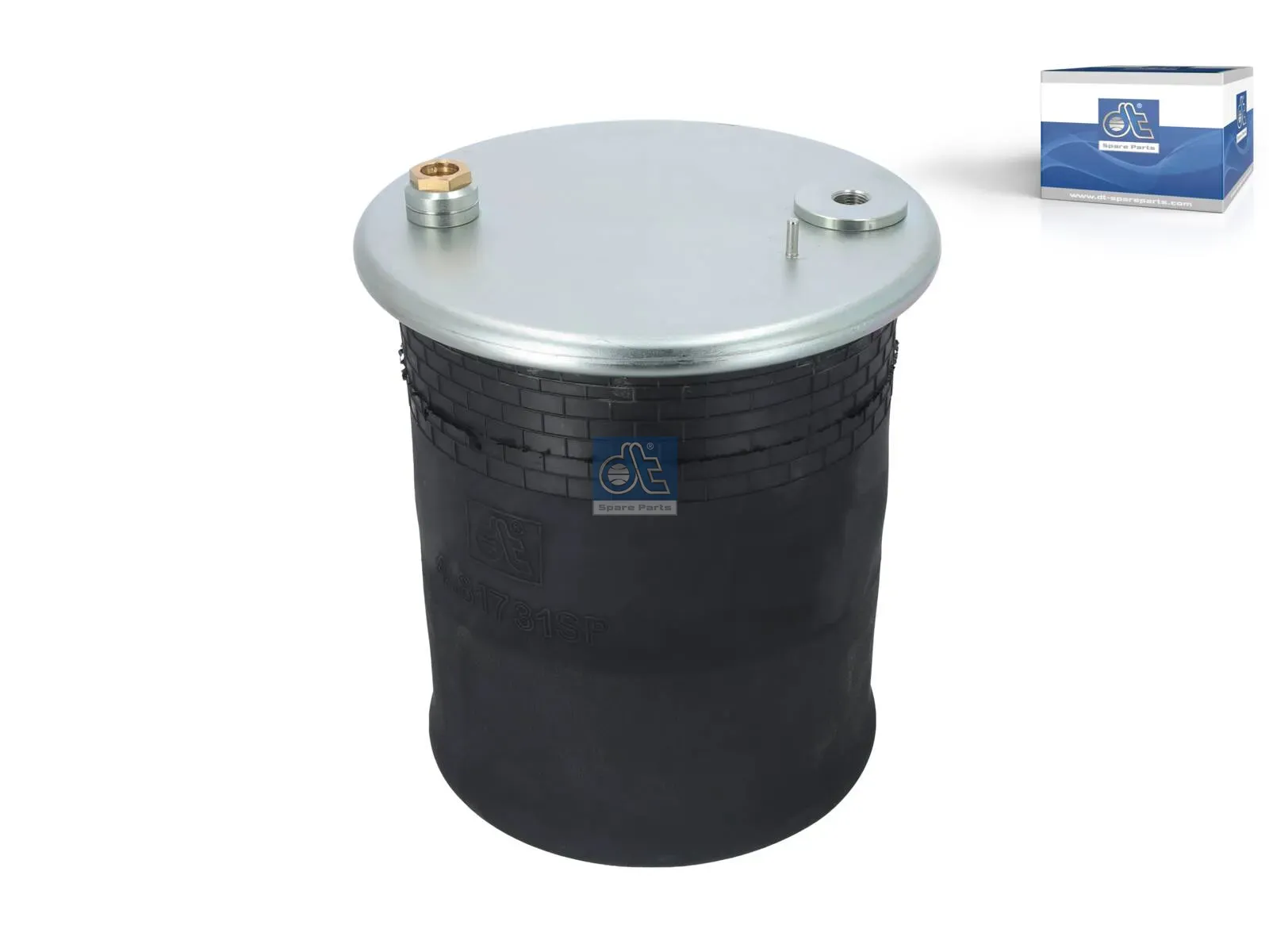 Air spring, with plastic piston