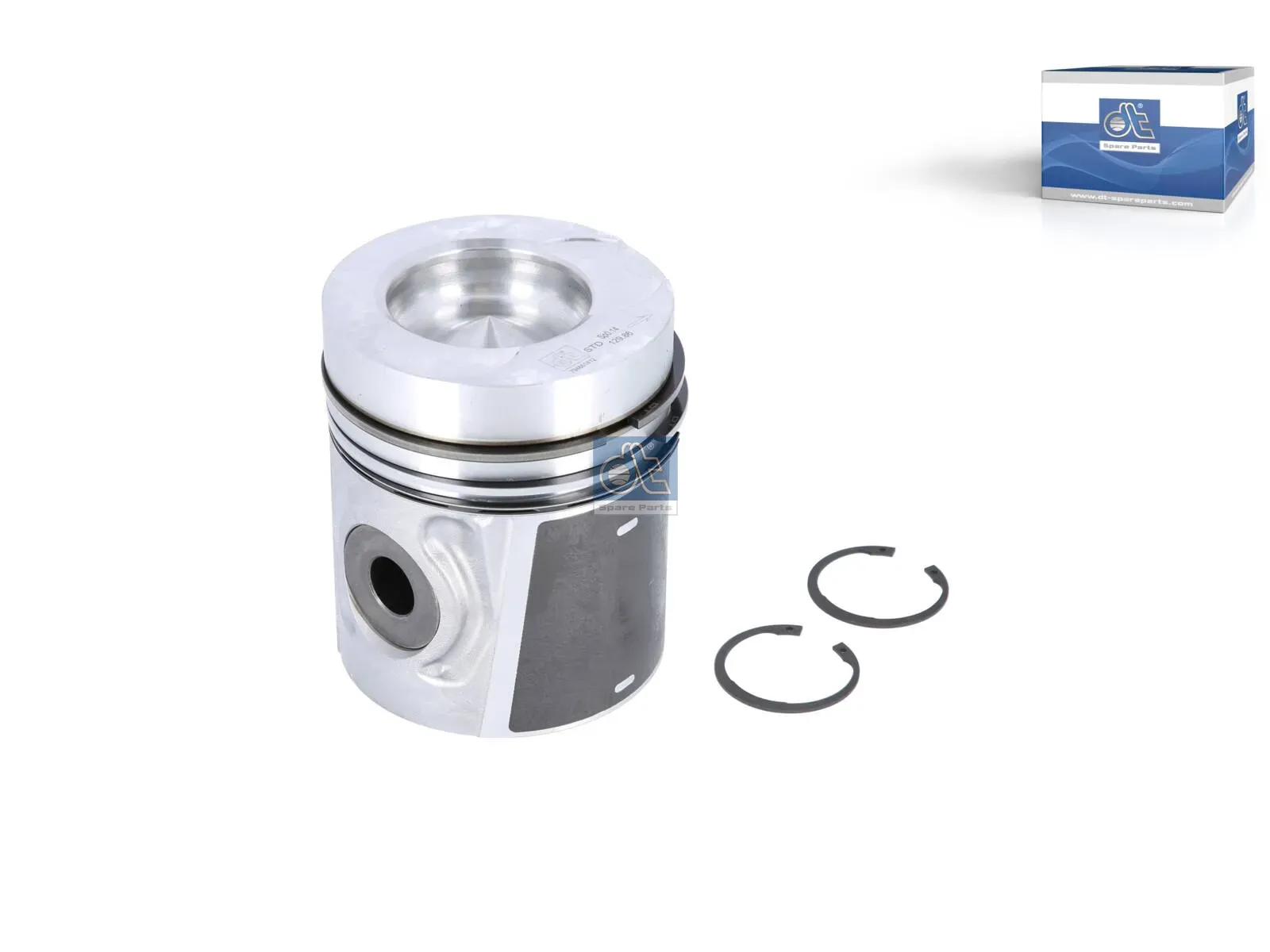 Piston, complete with rings