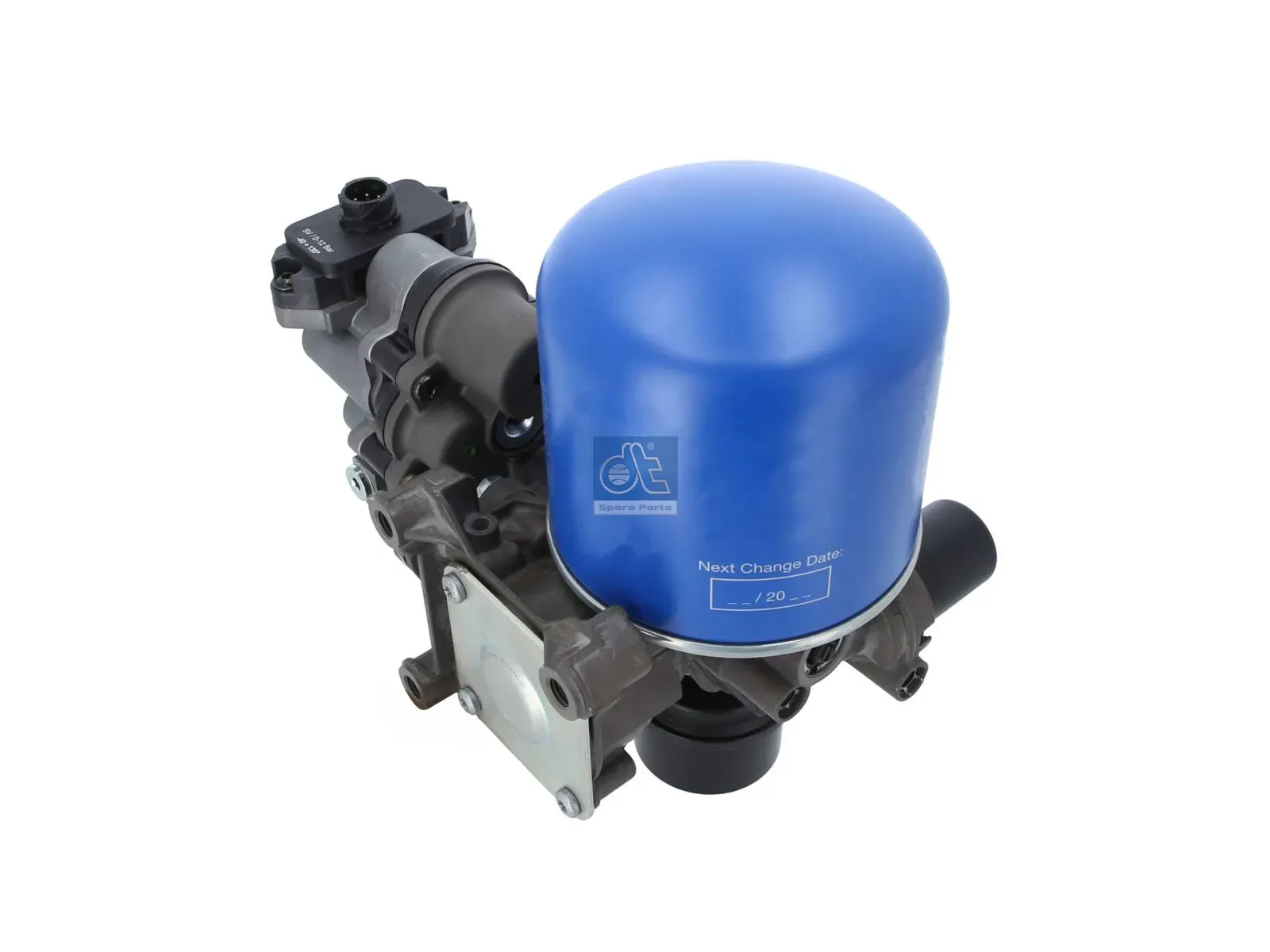 Air dryer, complete with valve