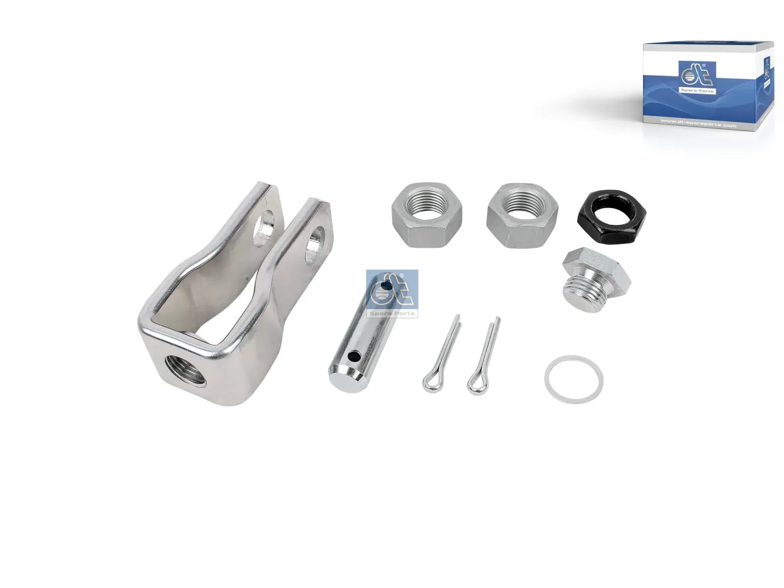 Mounting kit, link yoke, brake cylinder