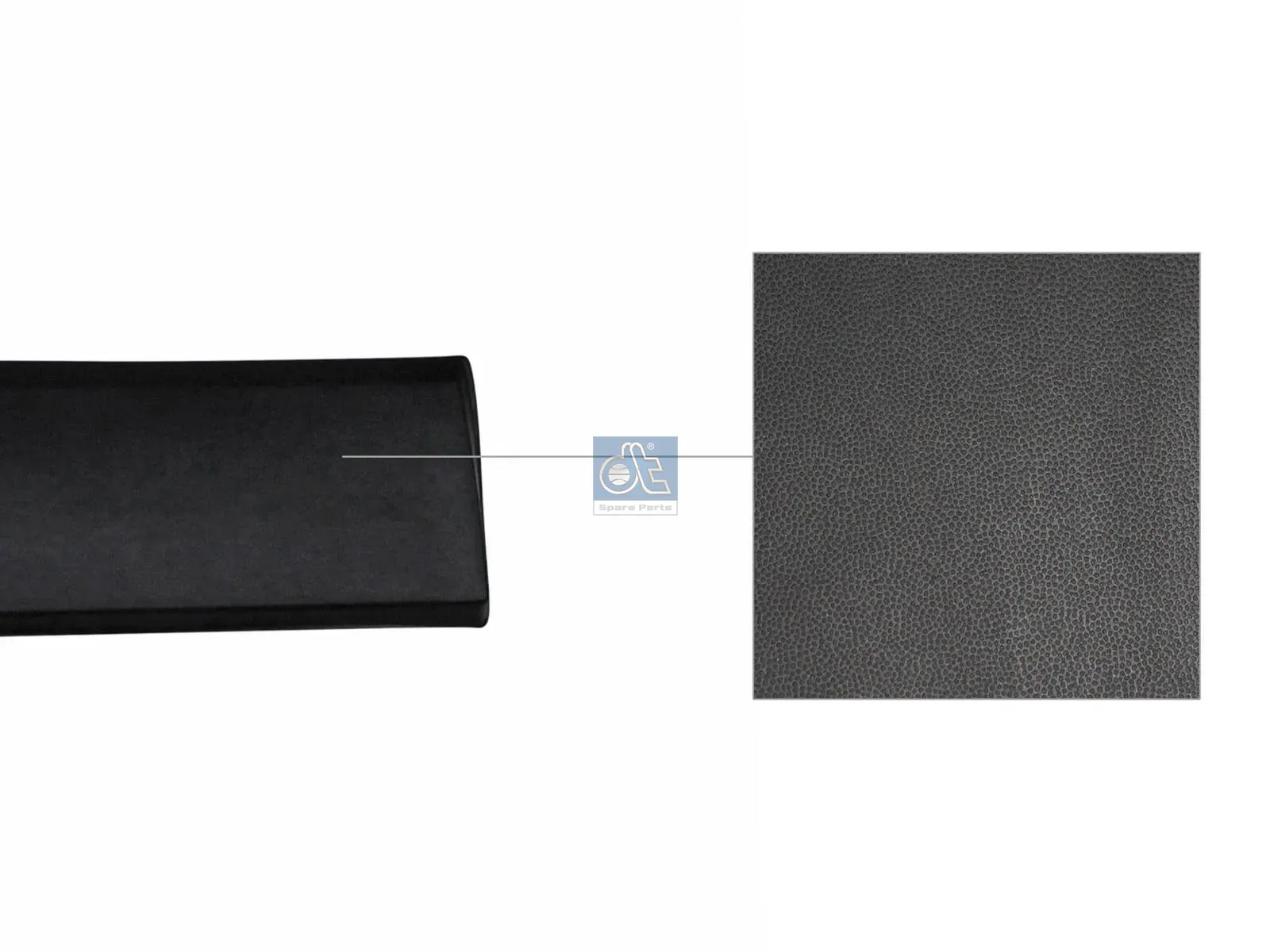 Cover moulding, lateral, right, black