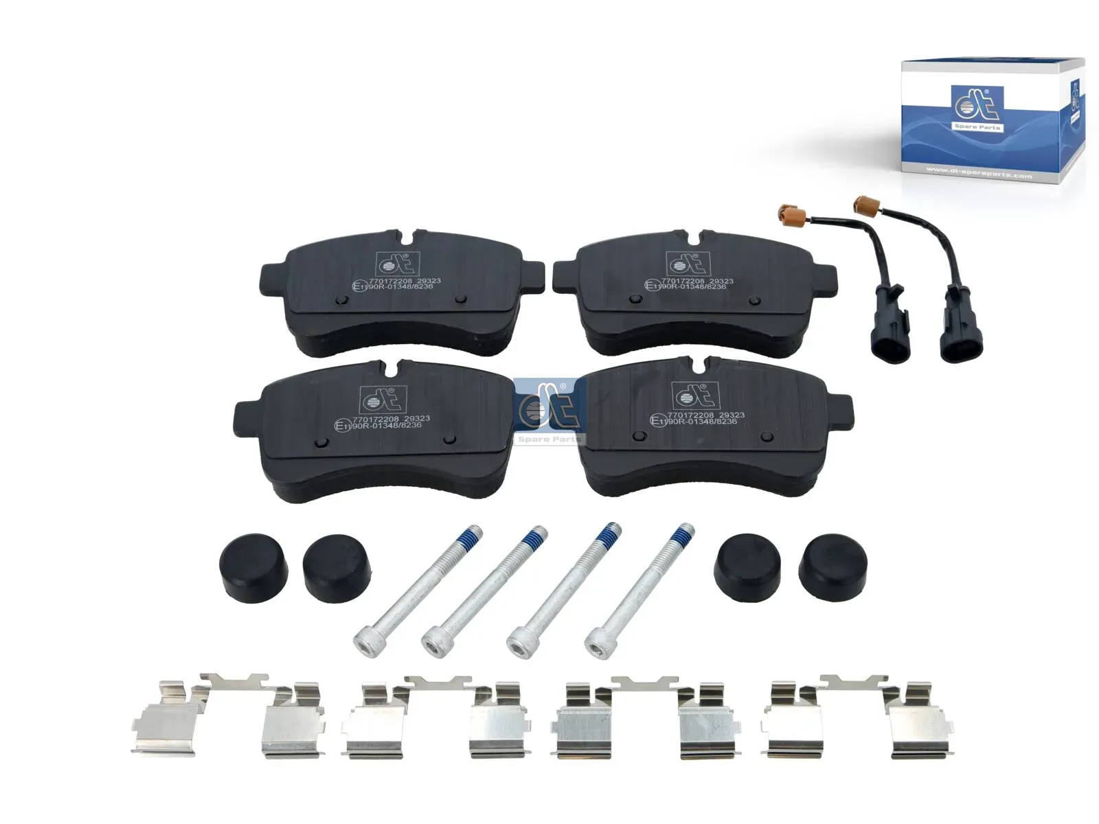 Disc brake pad kit, with accessories, with wear indicators