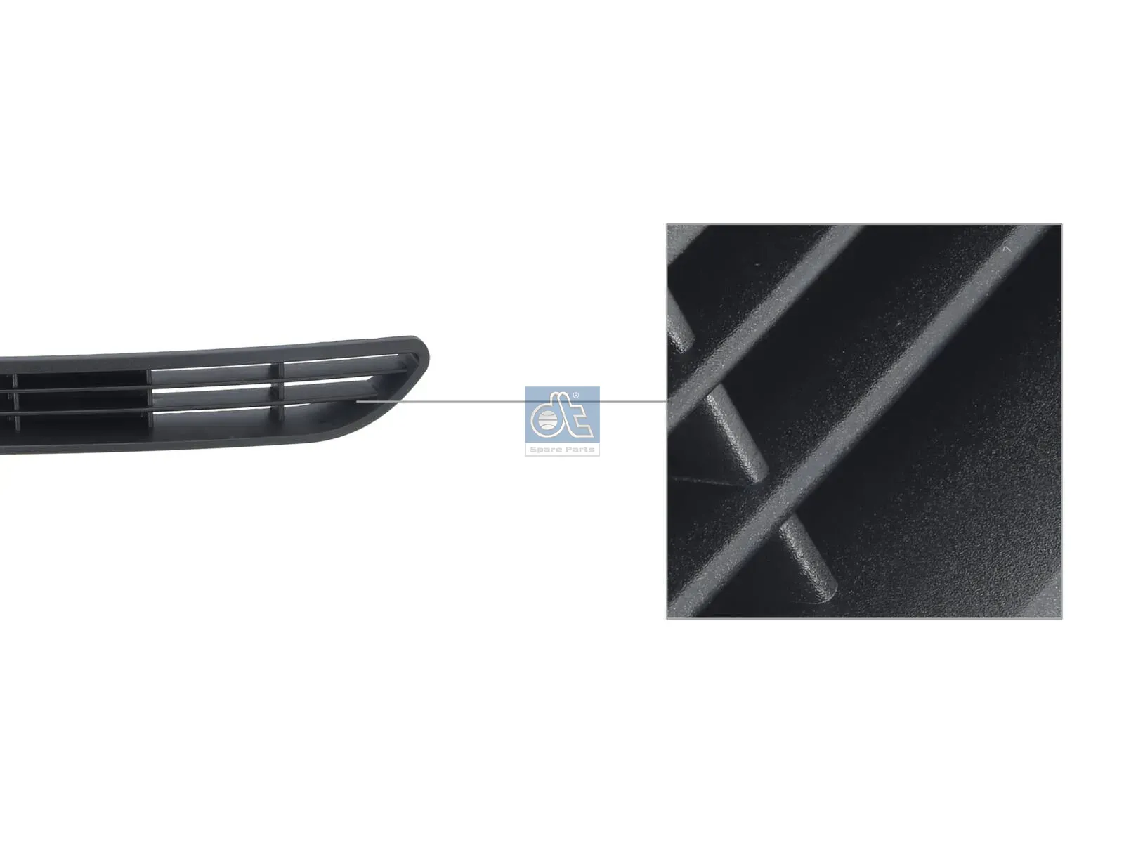 Radiator grille, engine hood, right