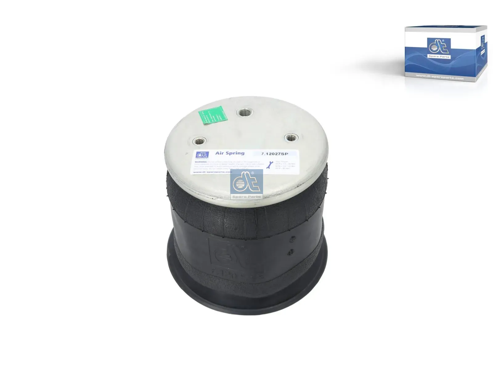 Air spring, with plastic piston