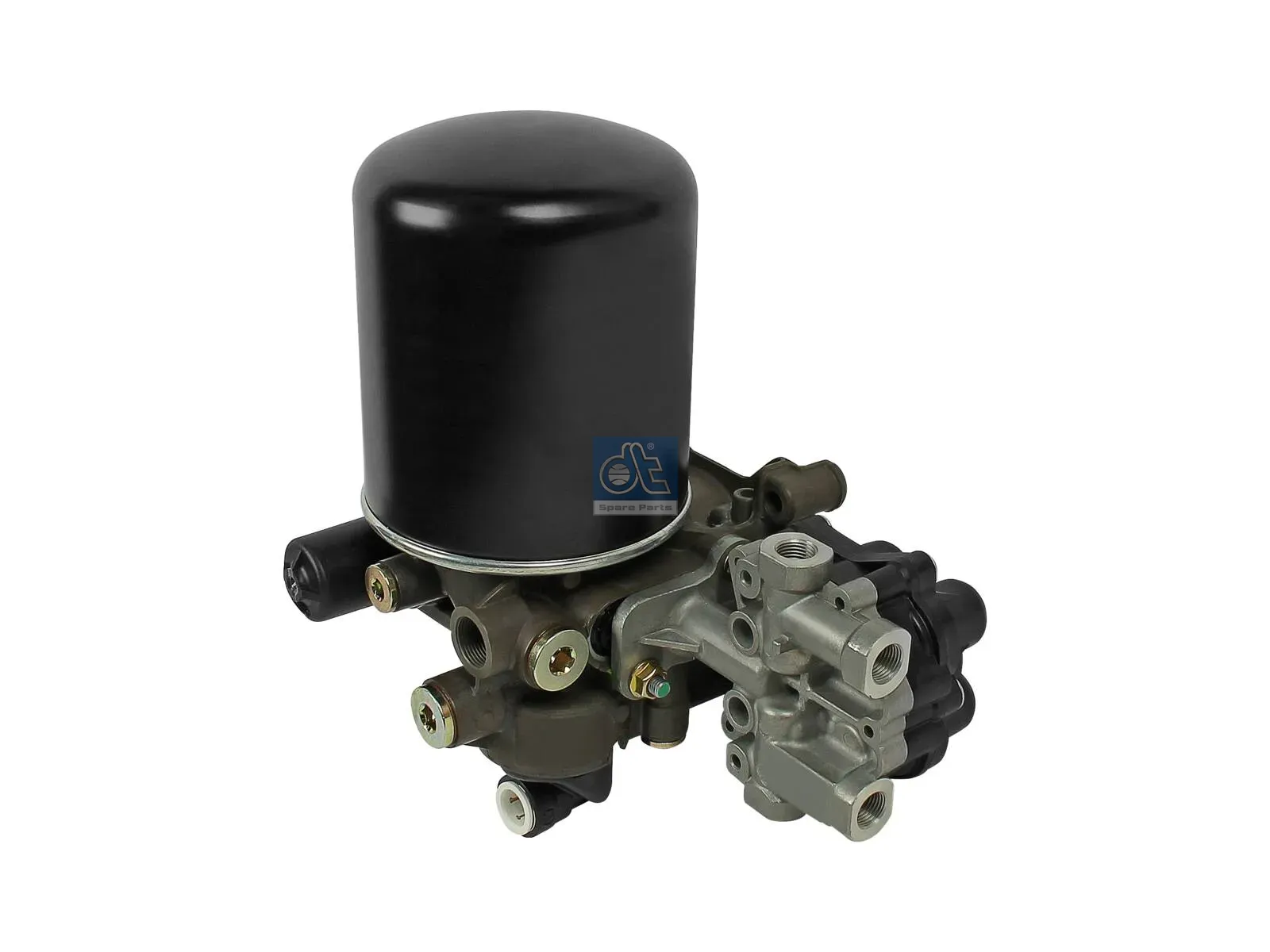 Air dryer, complete with valve