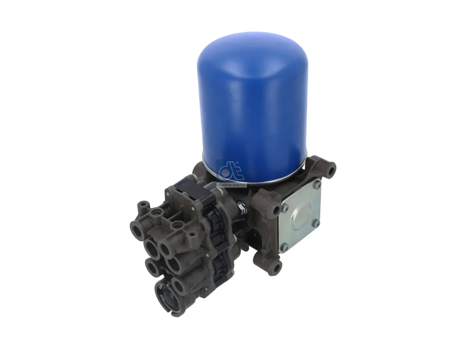 Air dryer, complete with valve