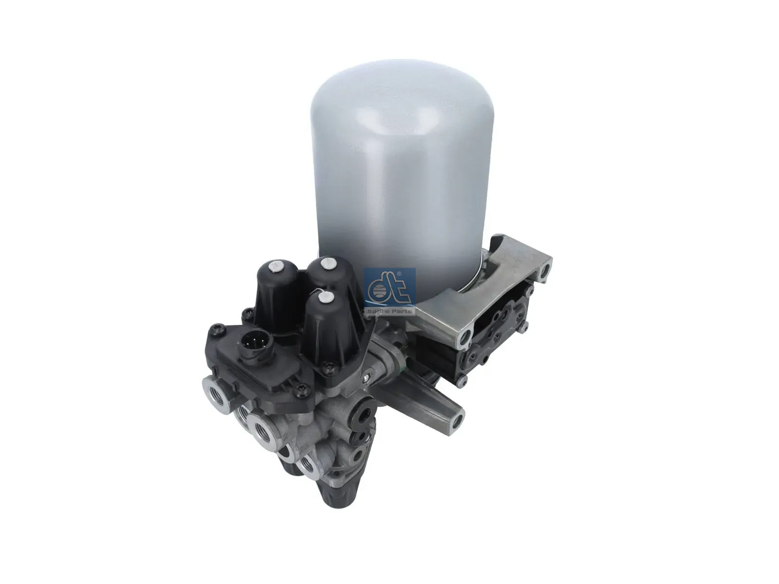 Air dryer, complete with valve