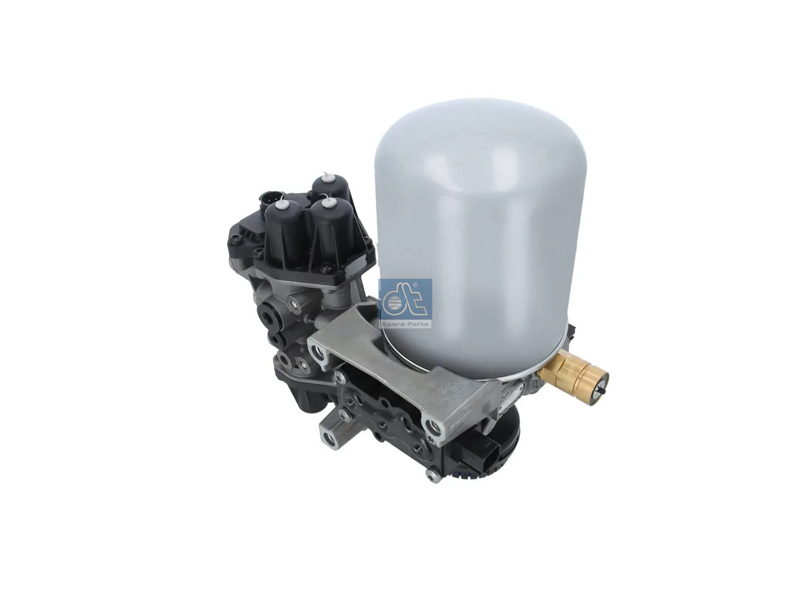 Air dryer, complete with valve
