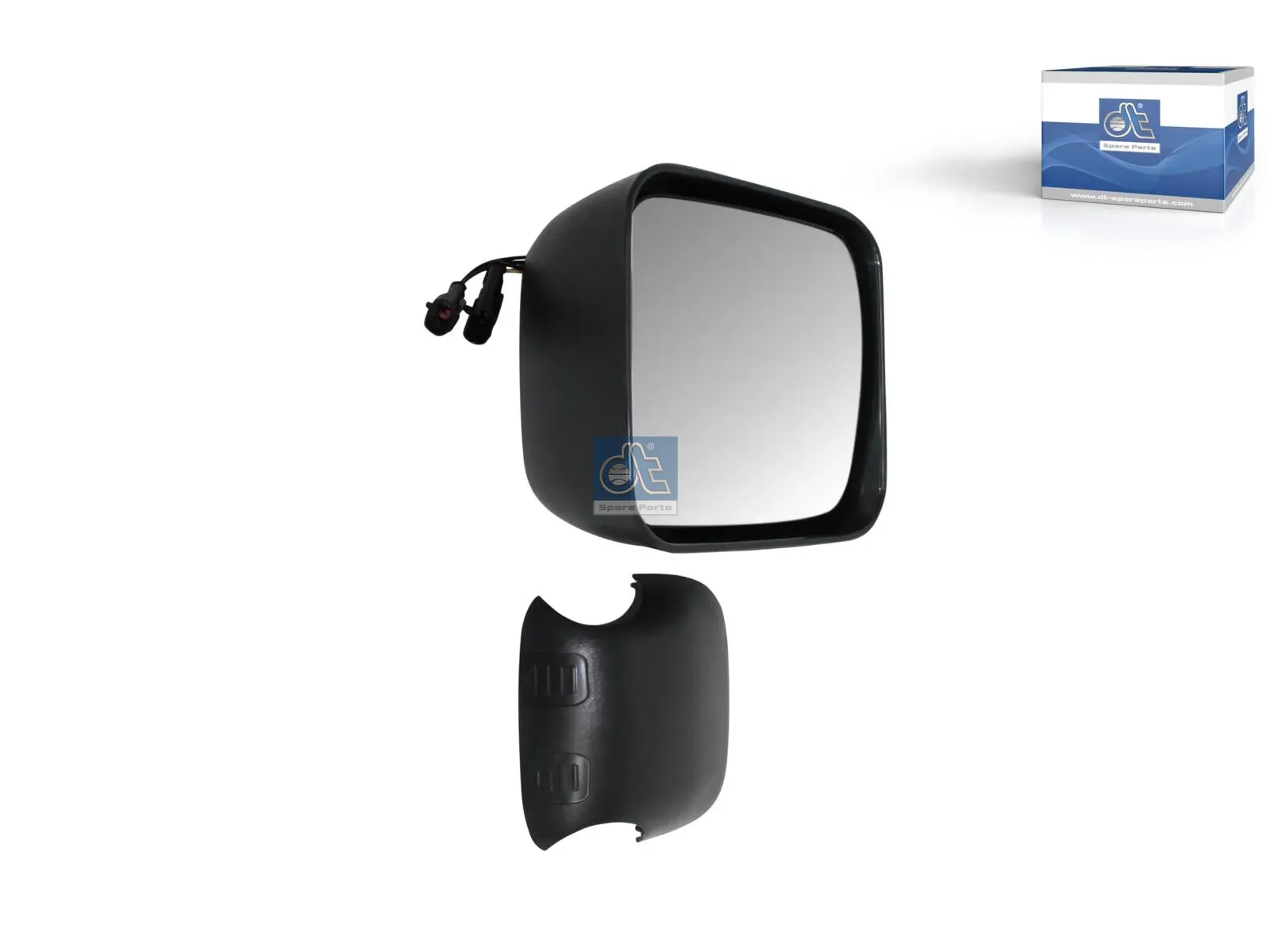 Wide view mirror, heated, electrical