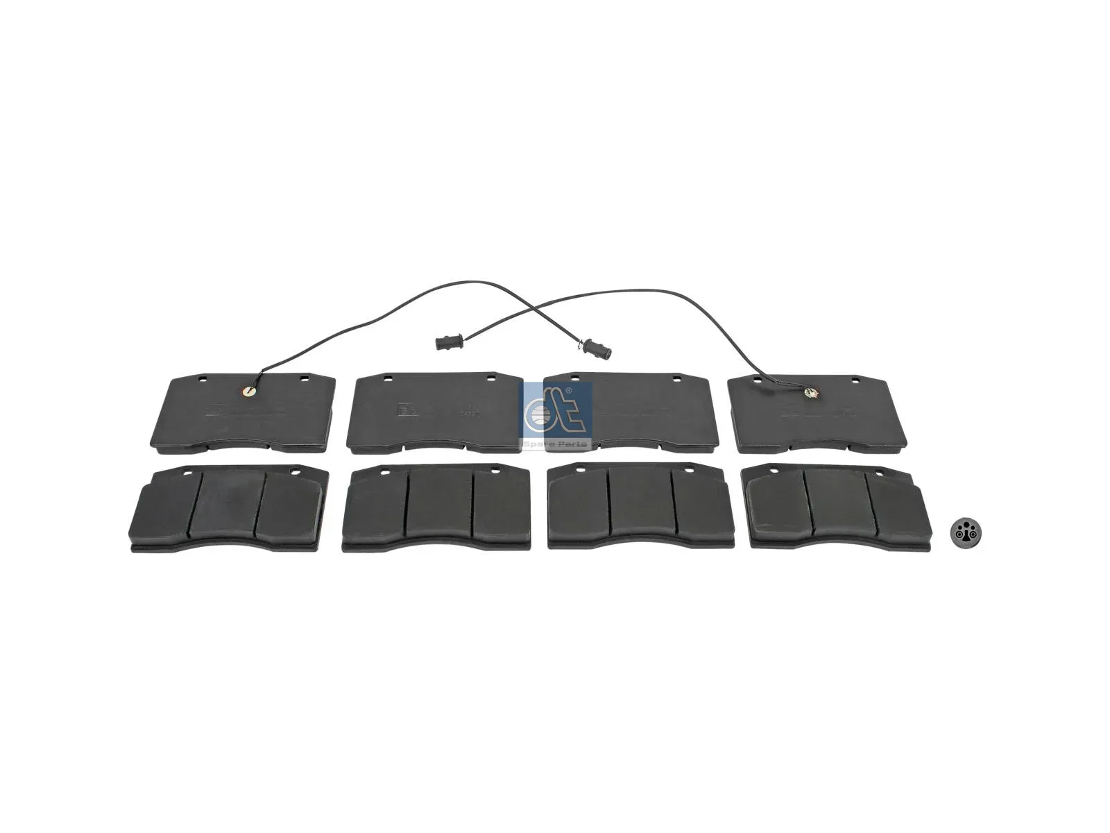 Disc brake pad kit, without springs, with wear indicators