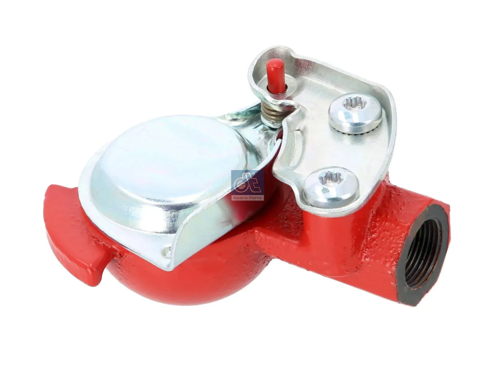 Palm coupling, red, with valve