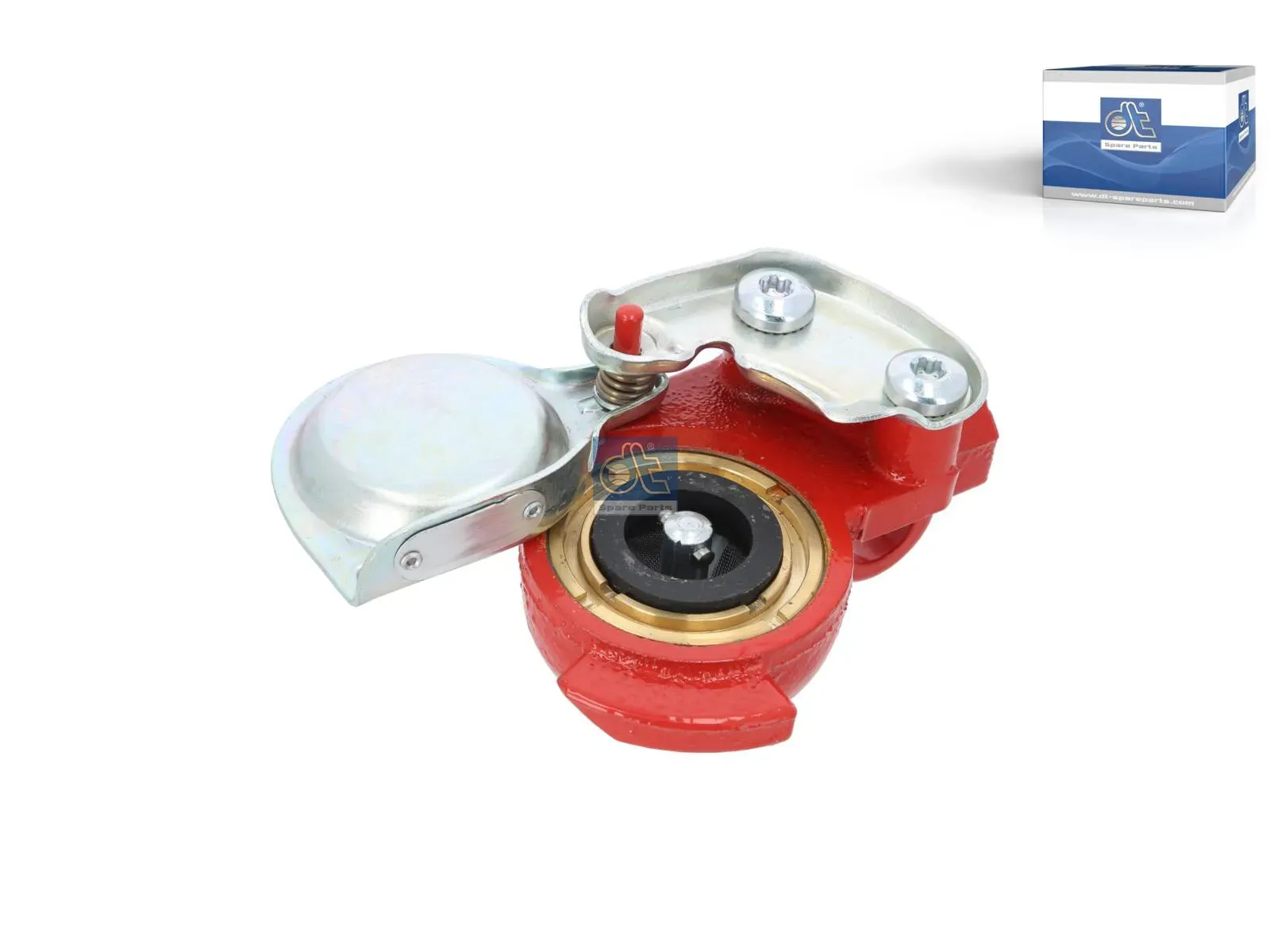 Palm coupling, red, with valve