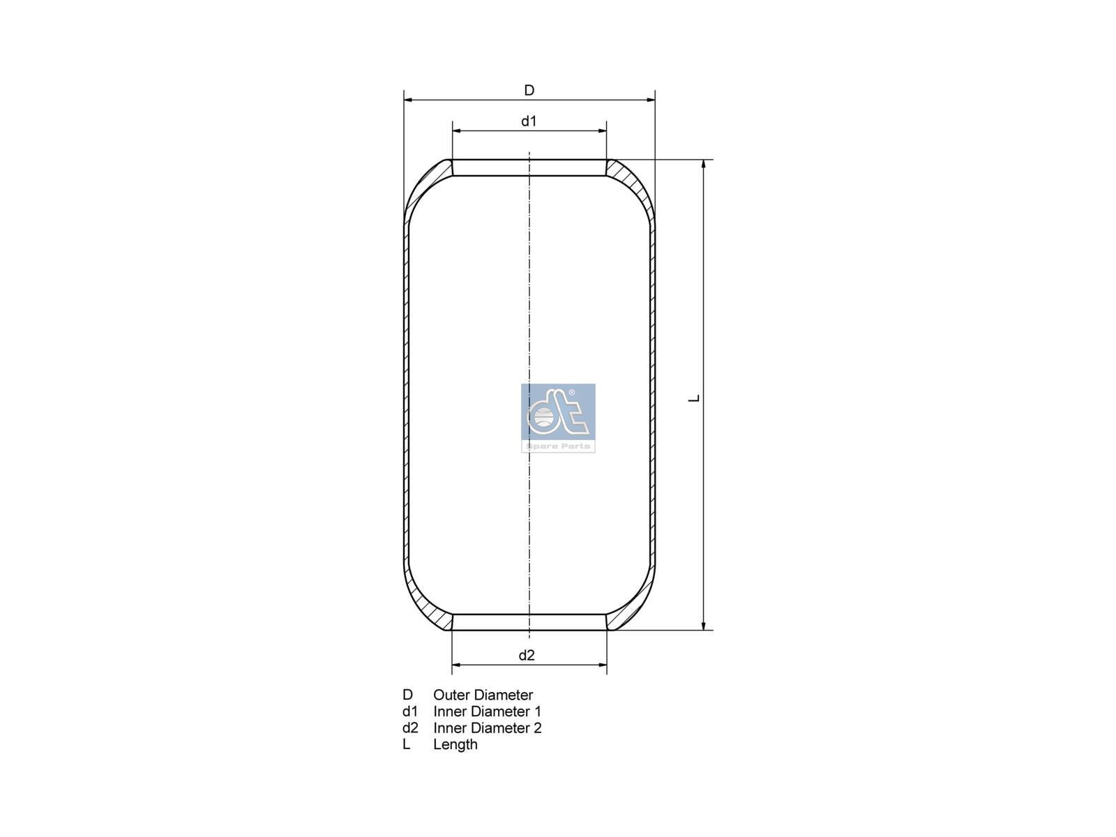 DIESEL TECHNIC | 2.61021 Air spring, without piston