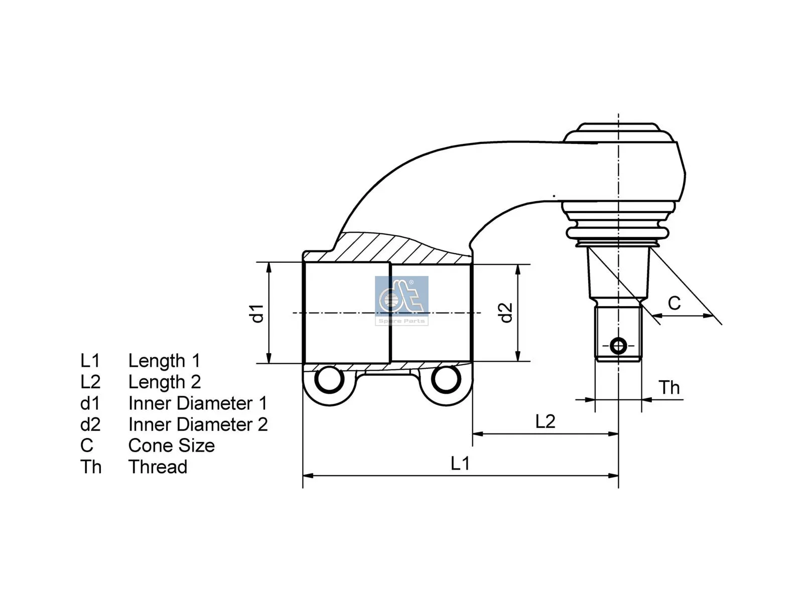 Ball joint, right hand thread